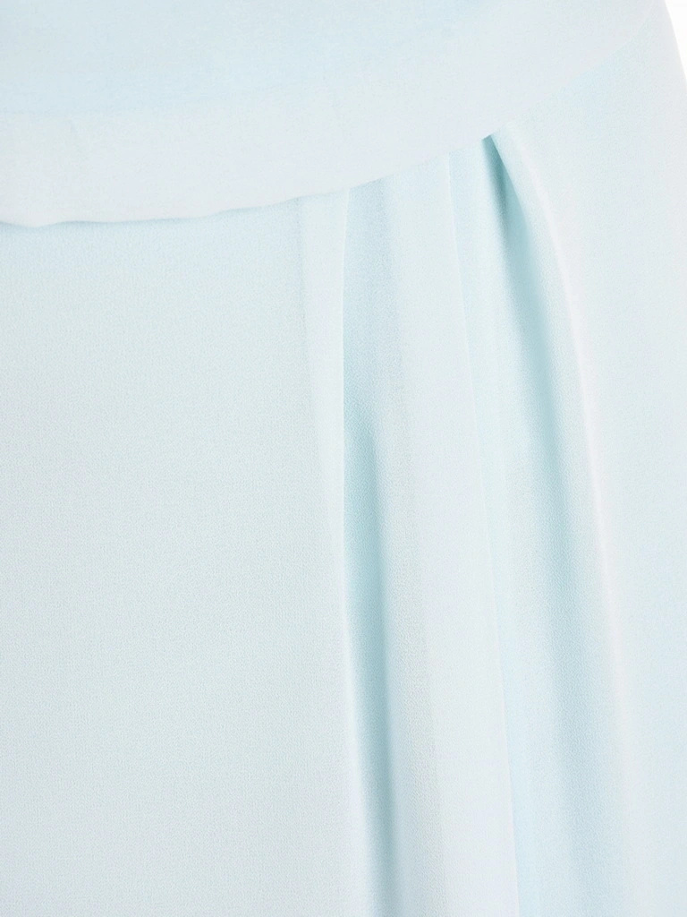 Elegancka sukienka rozkloszowana maxi w odcieniu mięty – wysmuklający dekolt w łódkę i rękaw 3/4 41695