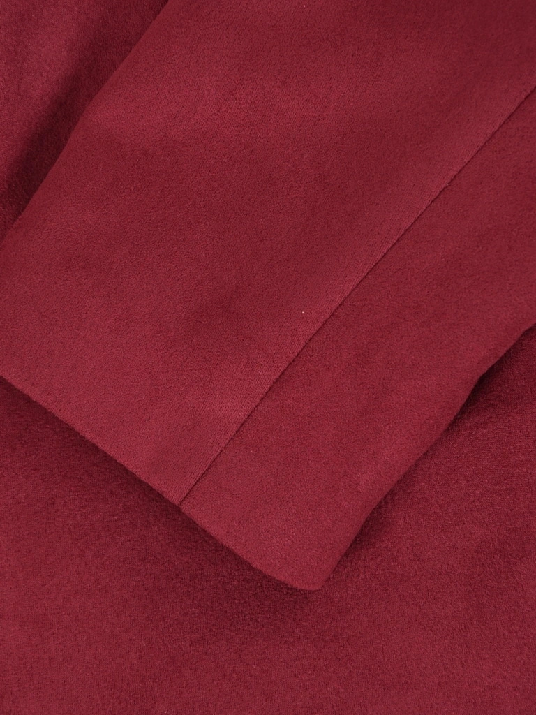 Elegancka bordowa marynarka damska do sukienki – wygodny prosty fason zapinany na zamek 42283