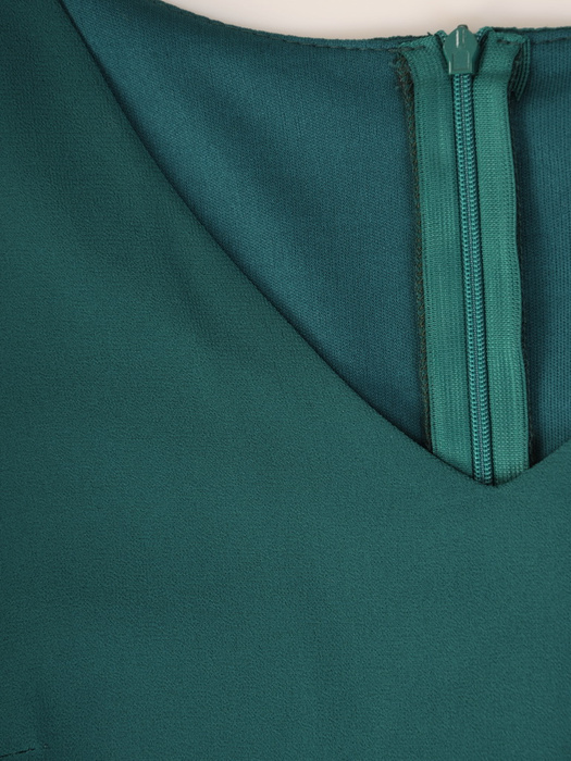 	Luźna, zielona sukienka z ozdobnymi rękawami z szyfonu 34188