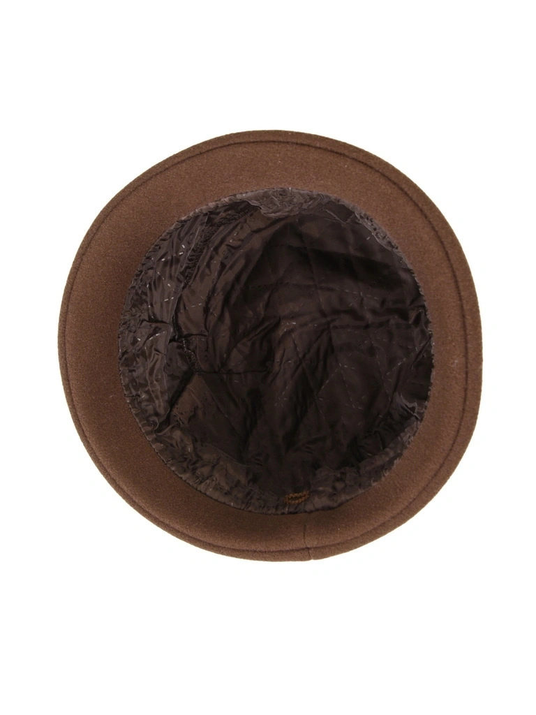 Elegancki kapelusz damski zimowy cloche – stylowe wywinięte rondo z ozdobną wstawką 42406