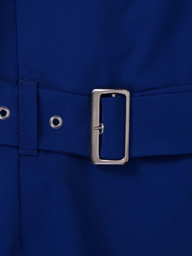 Chabrowa sukienka prosta midi z kieszeniami – model z paskiem modelującym talię 2681