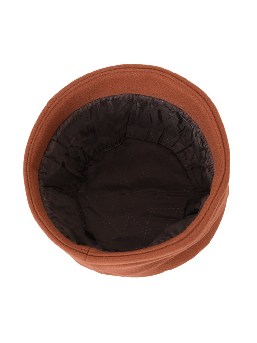 Stylowy kapelusz damski cloche w kolorze rudym – ocieplana podszewka i regulacja obwodu 42443