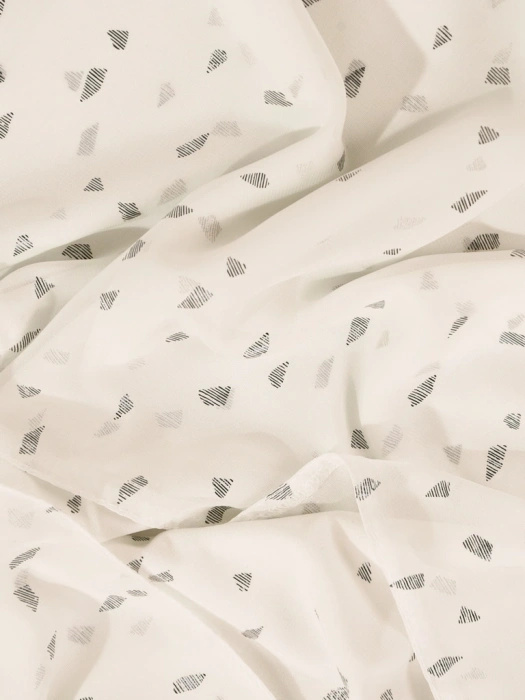 Elegancka bluzka wizytowa damska w chabrowy print – luźny fason tuszujący biodra z narzutką 41719