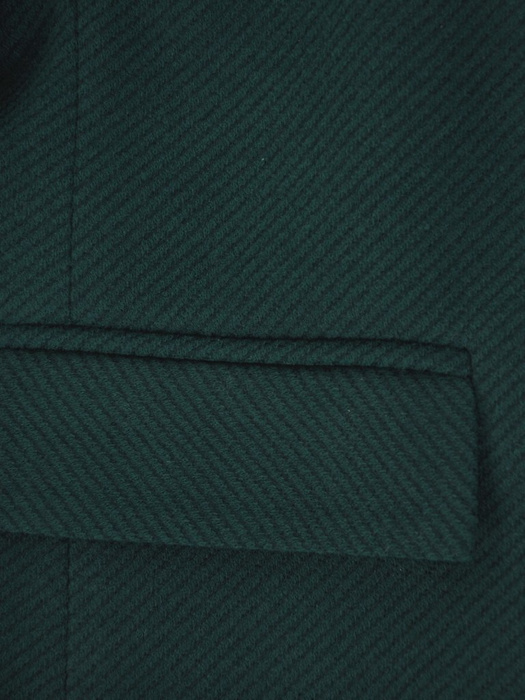 Klasyczny, flauszowy płaszcz damski w kolorze zielonym 26902