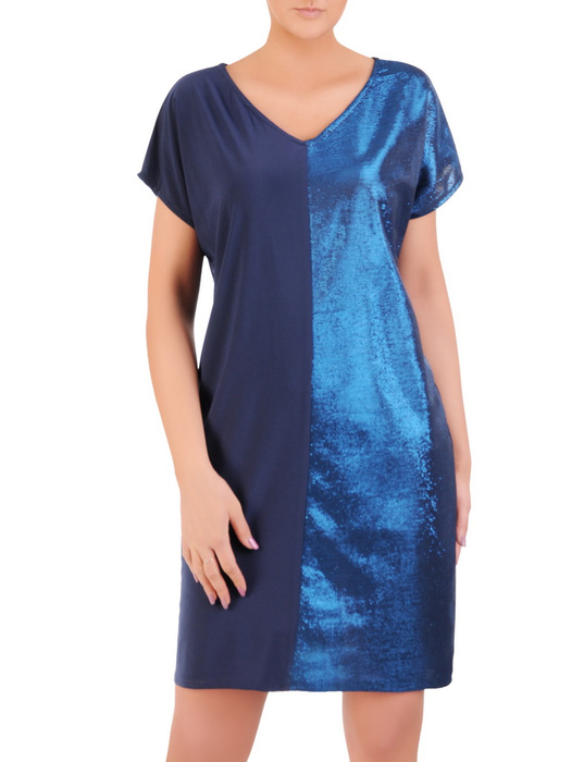 Oversizowa sukienka z łączonych materiałów 32411