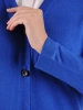 Elegancki sweter damski rozpinany w chabrowym odcieniu – prosty krój z kieszeniami na jesień i zimę 38914