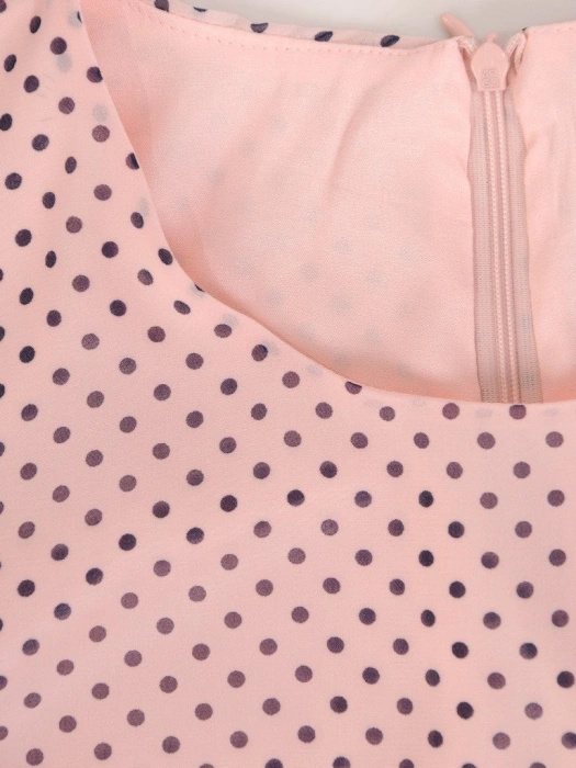 Rozkloszowana sukienka midi w grochy – zwiewny fason z paskiem wysmuklający sylwetkę 20630