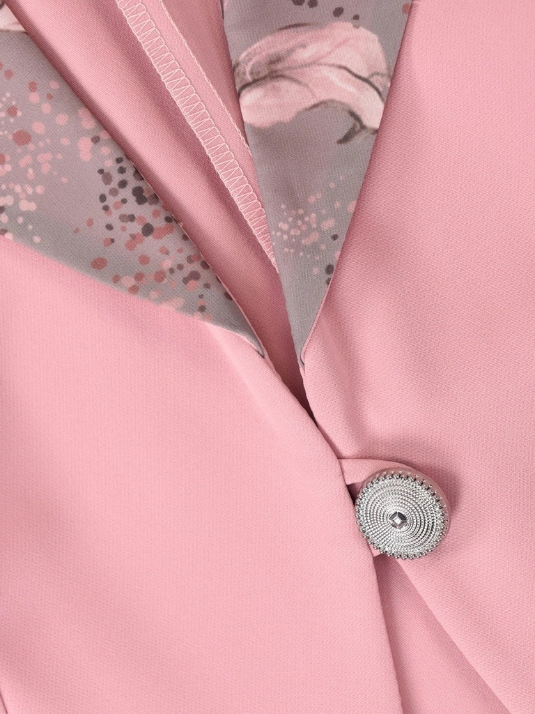 Kostium damski na wesele w kwiaty – elegancka garsonka z żakietem wysmuklająca sylwetkę 33203