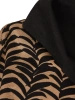 Elegancka bluzka koszulowa damska ciemnobeżowa – luźny fason z rękawem kimono 42322