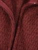 Elegancki sweter damski rozpinany w kolorze bordo – prosty krój z kapturem na chłodne dni 42173