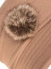 Elegancki kapelusz damski cloche w odcieniu beżu – regulowany fason z ciepłą podszewką 42362