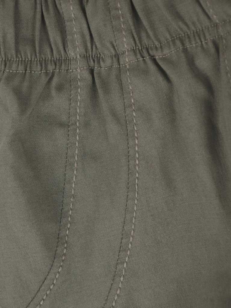Modne spodnie damskie na gumce w kolorze khaki – prosty krój zapewniający wygodę i swobodę ruchów 37640