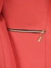 Elegancki żakiet damski do sukienki w odcieniu koralowym – prosty fason z kieszeniami na zamek 39405