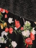 Elegancka sukienka rozkloszowana midi w kwiaty – kobiecy krój z rękawem 3/4 i ozdobną falbaną 31663