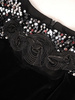 Czarna sukienka welurowa, kreacja z ozdobnym karczkiem 31979