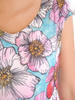 Rozkloszowana sukienka w kwiaty, kreacja z plisami 32951