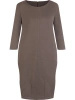Elegancka sukienka dzianinowa khaki tuba – wysmuklający krój z kieszeniami 13935