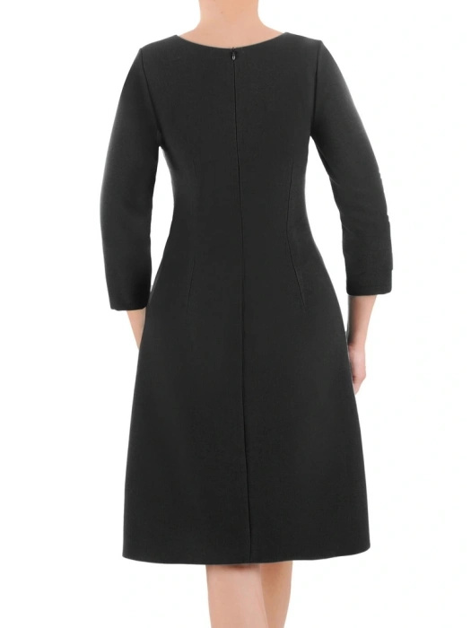Elegancka sukienka damska midi czarna rozkloszowana – kobiecy fason modelujący sylwetkę 36766