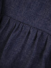 Granatowa sukienka z falbanami i wiązaniem podkreślającym talię 30351