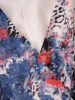 Rozkloszowana sukienka maxi w motyw floralny i panterkę – pasek w talii i kopertowy dekolt 38022