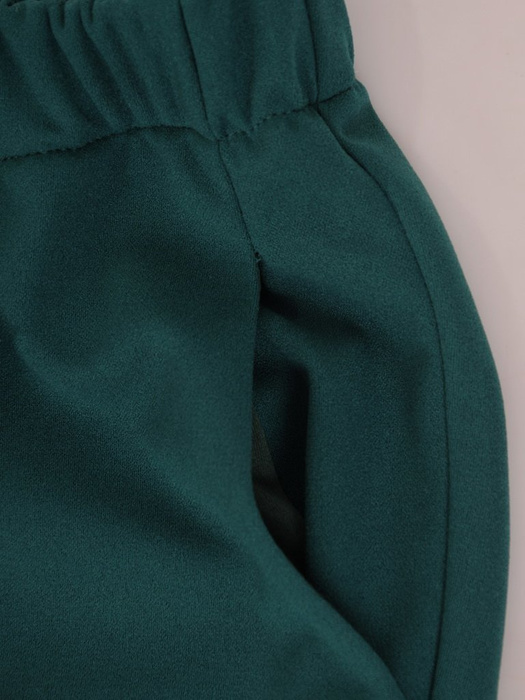 Zielone szerokie spodnie z gumką w pasie 27321