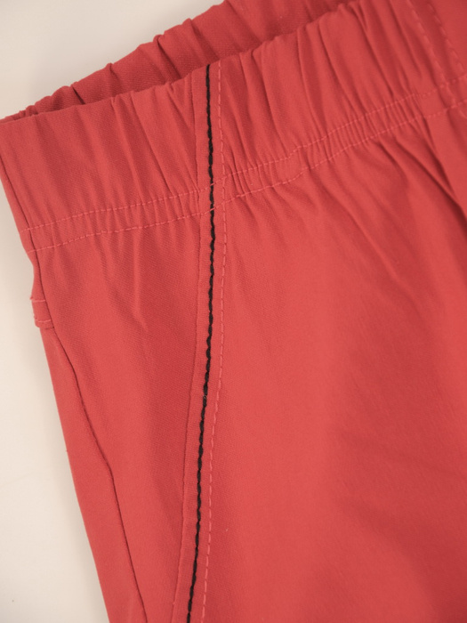 Czerwone spodnie damskie z gumą w pasie 34883
