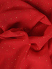 Luźna sukienka z szyfonu, czerwona kreacja zdobiona dżetami 22117.