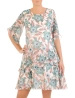 Elegancka sukienka trapezowa w kwiaty – dwuwarstwowy fason maskujący biodra 33750