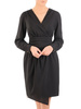 Elegancka czarna sukienka, kreacja z kopertowym dekoltem 31434