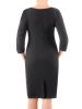 Elegancka czarna sukienka dzianinowa – prosty, wysmuklający fason z rękawem 3/4 39047