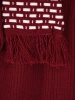 Elegancki sweter damski w odcieniu bordo – luźny, swobodny krój z dekoracyjnym wiązaniem 42164