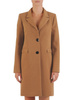 Klasyczny, flauszowy płaszcz damski w kolorze beżowym 26903