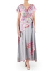 Elegancka sukienka na wesele maxi w kwiaty – rozkloszowany fason z kopertowym dekoltem 35877