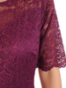 Sukienka koktajlowa maksi, fioletowa kreacja z koronkową górą 30881