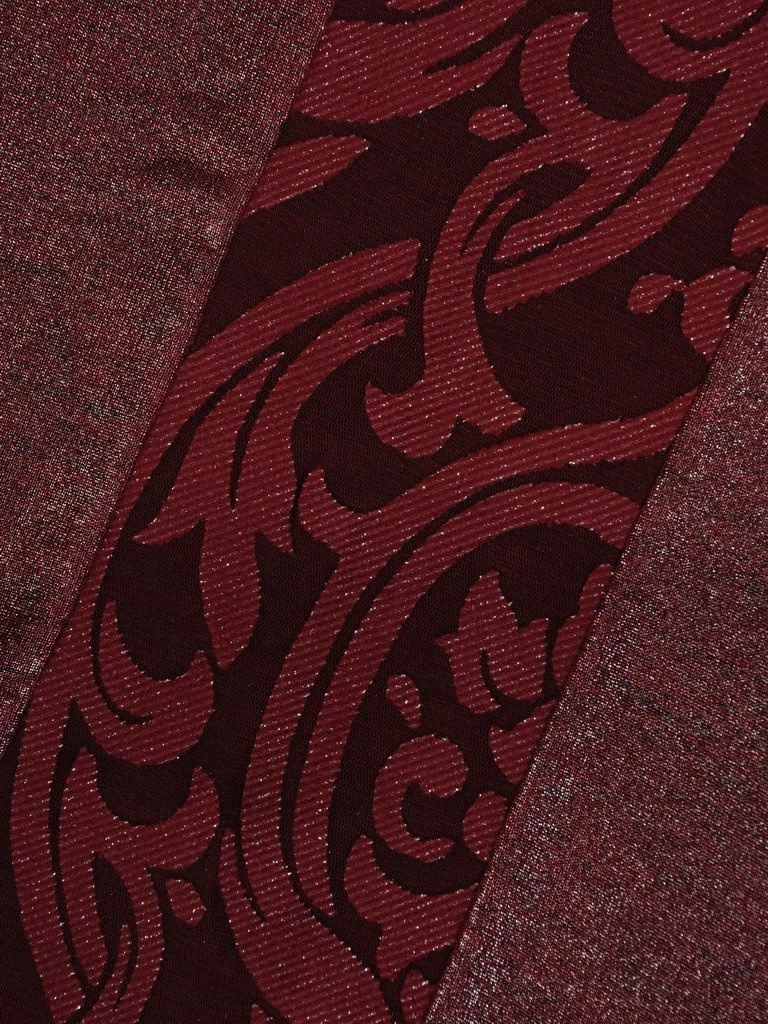 Elegancka bordowa bluzka wizytowa na święta – prosty krój ze srebrzystą wstawką 18724