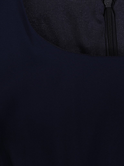 Granatowa sukienka z szyfonu, rozkloszowana kreacja z ozdobnym wiązaniem 21277