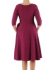 Elegancka sukienka rozkloszowana midi fuksja – kobiecy fason z wiązaniem modelujący talię 38766