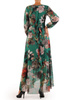 Elegancka sukienka maxi, kreacja z ozdobnymi rozcięciami na rękawach 30025