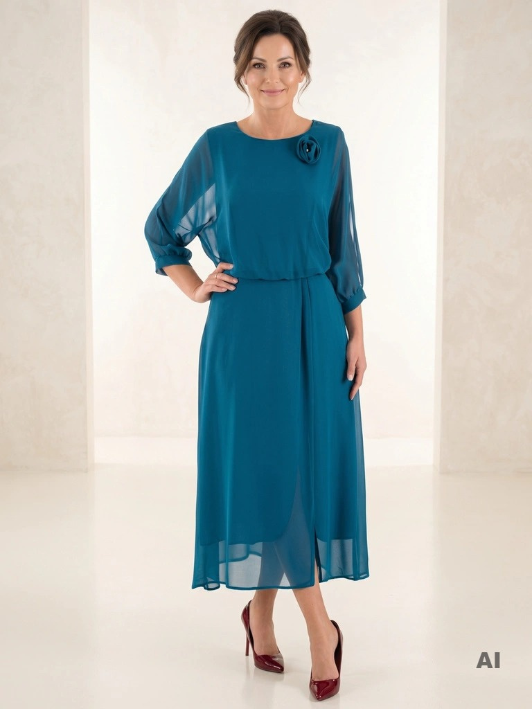 Elegancka zielona sukienka rozkloszowana maxi – kobiecy fason z efektownym rozcięciem 38657