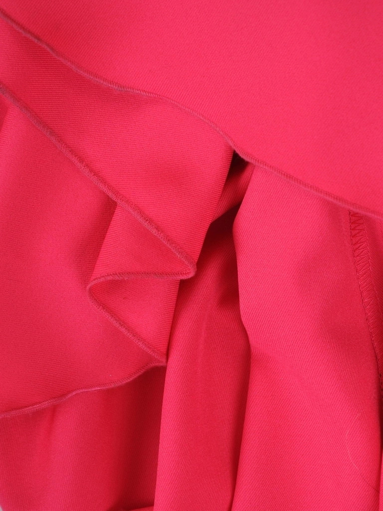 Elegancka suknia wieczorowa maxi w odcieniu amarantu – rozkloszowany dół z kobiecym wiązaniem 35948