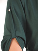 Zielona sukienka damska z paskiem i podwijanymi rękawami 32542