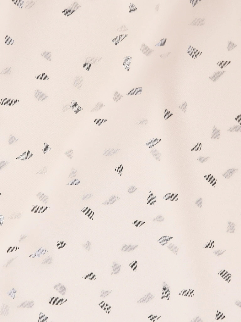 Elegancka bluzka wizytowa damska w chabrowy print – luźny fason tuszujący biodra z narzutką 41719