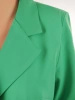 Elegancka zielona sukienka kopertowa midi – pionowe zaszewki wyszczuplające sylwetkę 36236
