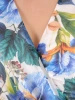 Elegancka sukienka rozkloszowana maxi w kwiaty – wysmuklający fason z kopertowym dekoltem i gumką w talii 37959