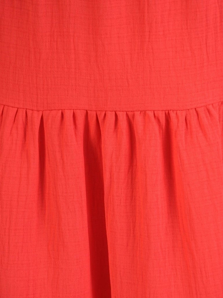 Bawełniana sukienka midi rozkloszowana z falbanami – kobiecy krój z kopertowym dekoltem 28876