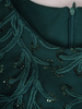 Zielona sukienka z asymetryczną, koronkową wstawką 22684