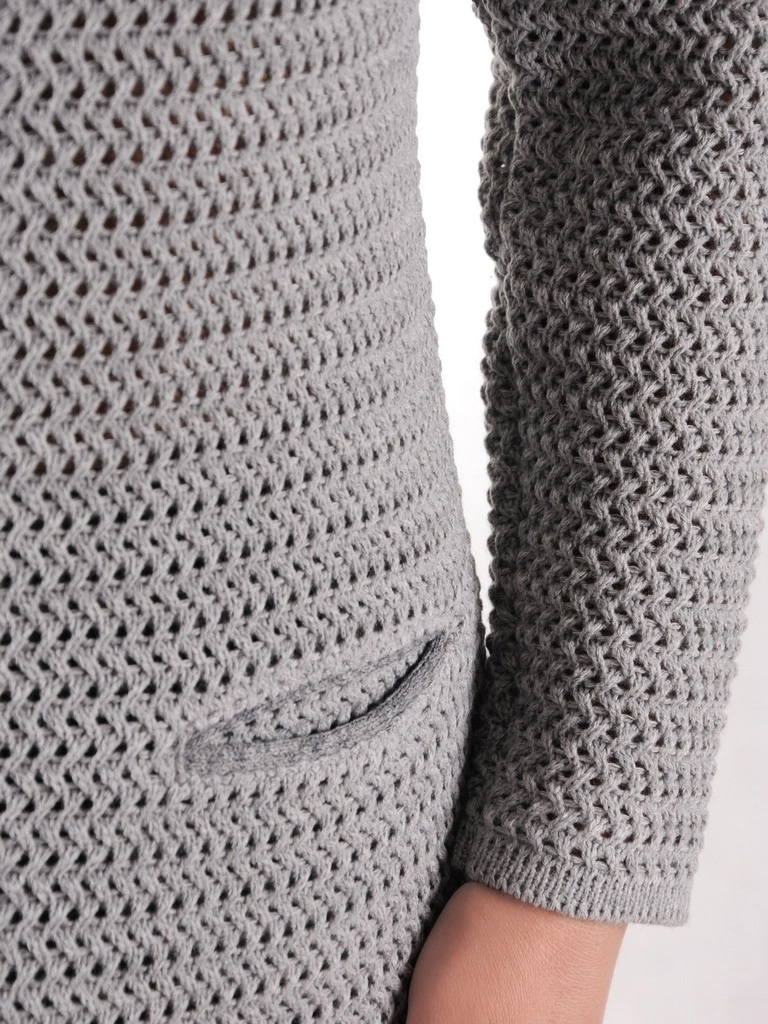 Elegancki sweter damski rozpinany na zamek – prosty krój z kieszeniami na jesień 38972