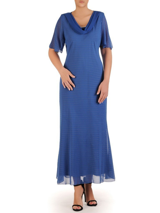 Chabrowa suknia z dekoltem typu "woda" 26136
