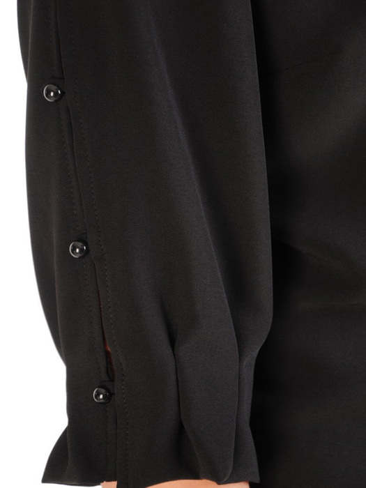 Czarna bluzka z ozdobnie zapinanymi rękawami 29599