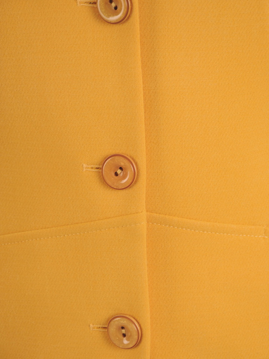 Klasyczny, żółty płaszcz z kołnierzem 32619